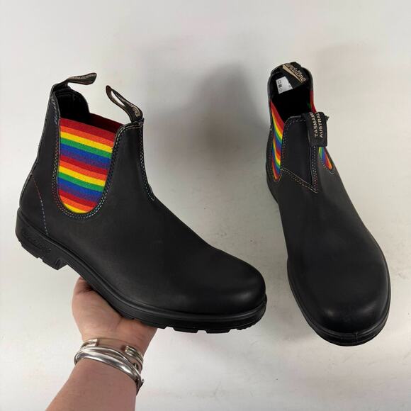 Blundstone 2105 Chelsea Boots Mens 12 Brown Leather Rainbow Pull-On Round Toe - Picture 1 of 10